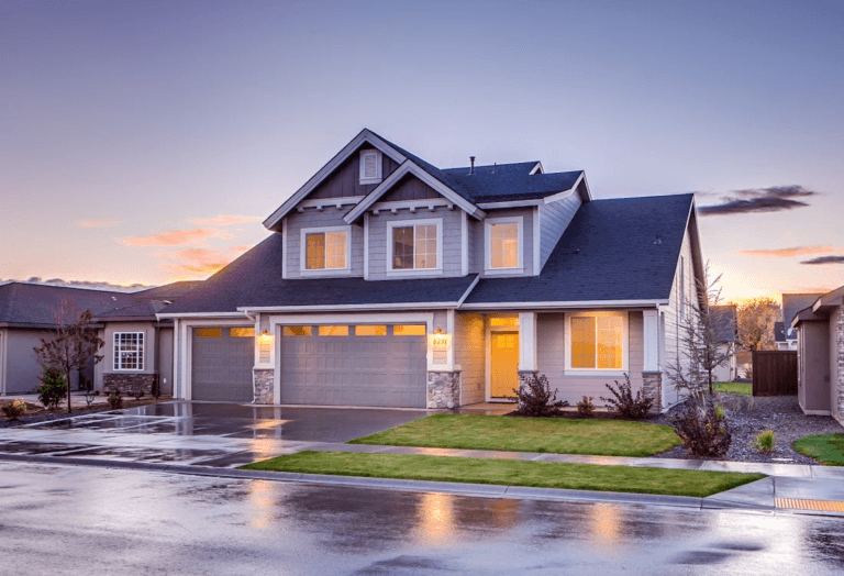 A newly installed residential roof with a modern design