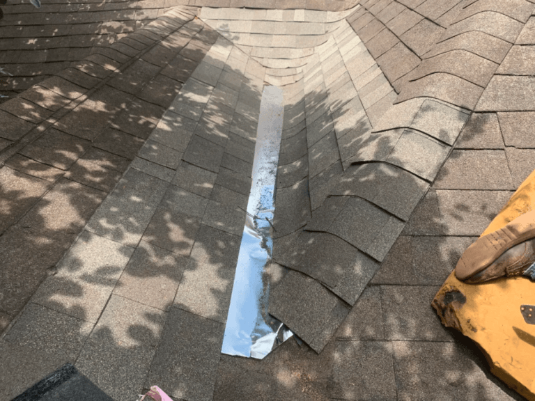 Shingles torn open by animal activity on a roof