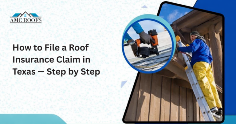 Houston homeowner filing a roof insurance claim after storm damage