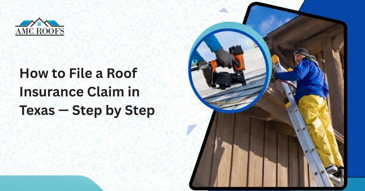 Houston homeowner filing a roof insurance claim after storm damage